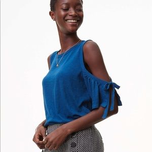 LOFT – Teal Tie Cold Shoulder Tee